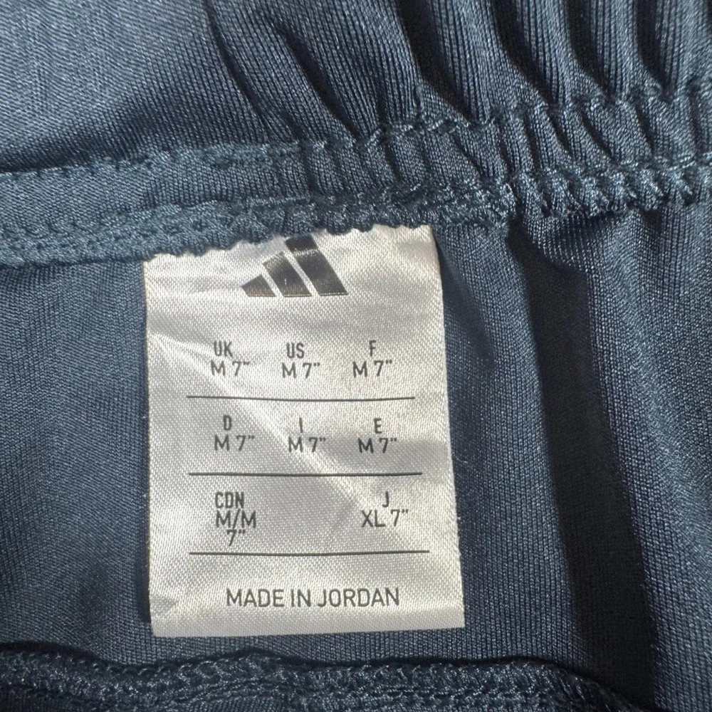 Adidas Mens Black 3-Stripe Athletic Soccer Shorts Size Medium 7 Inch Inseam